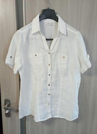 💯%льон сорочка рубашка короткий рукав canda c&amp;a