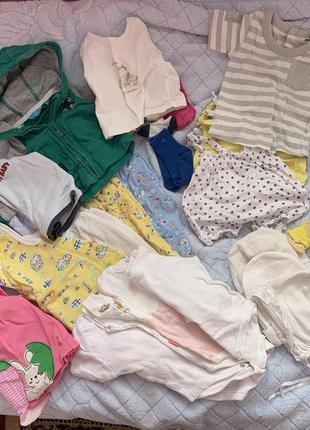 Пакет комплект вещей на новорожденных ползунки футболка кофта на 0-3мес ромпер боди
