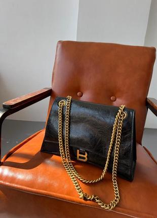 Balenciaga crush small leather shoulder bag сумка нова колекція шкіряна