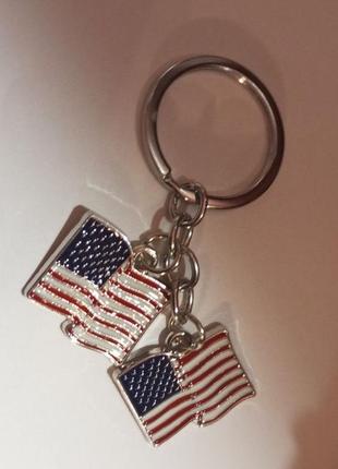 Брелок на ключи флаг usa сша металл эмаль флаг америка