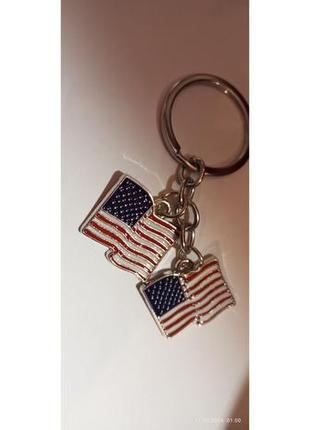 Брелок на ключи флаг usa сша металл эмаль флаг америка