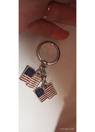 Брелок на ключи флаг usa сша металл эмаль флаг америка