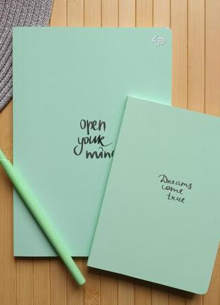 Комплект скетчбук+ блокнот+ ручка кольорові сторінки