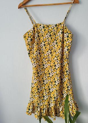 Распродажа ❗платье платье базовое цветочный принт мини короткая