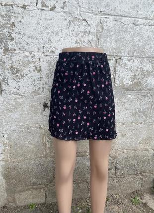 Легкая летняя юбка юбка цветочный принт размер хс-с primark