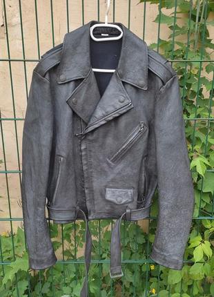 Кожаная куртка косуха из кожи пони john galliano leather biker jacket