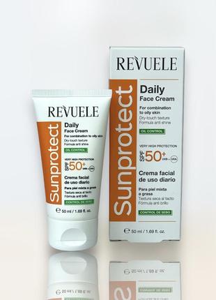 Солнцезащитный крем "контроль жирности" revuele sunprotect daily cream oil control spf 50+