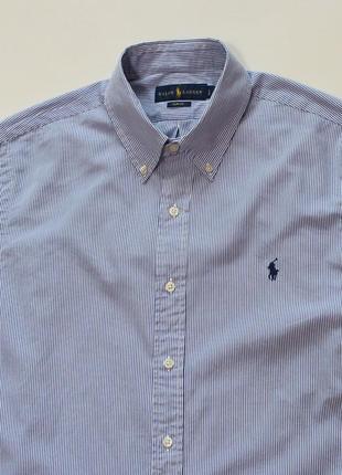 Оригінальна приталена (slim fit) сорочка в дрібну смужку від ralph lauren