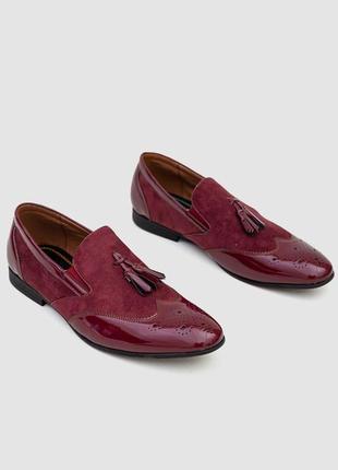 Туфлі чоловічі, колір бордовий, 243rga6062-93 фото