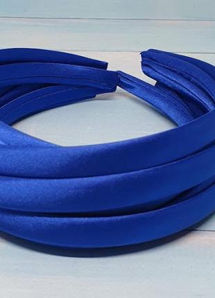 Обруч-пластик (тканина-атлас) 1,5 см, колір-синій, шт, синій