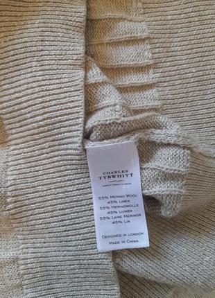 Тоненький джемпер с косами из мериносовой шерсти и льна