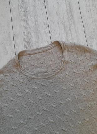 Тоненький джемпер с косами из мериносовой шерсти и льна