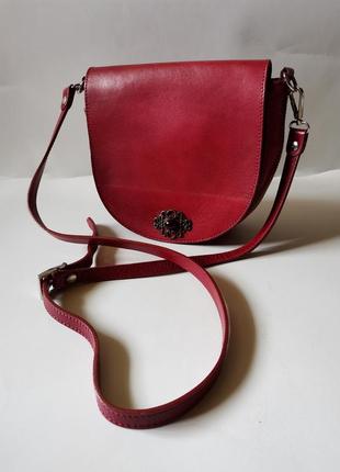 Сумка седло vera pelle красная кожаная сумка кроссбоди сумка италия женская сумка с длинной ручкой из натуральной кожи