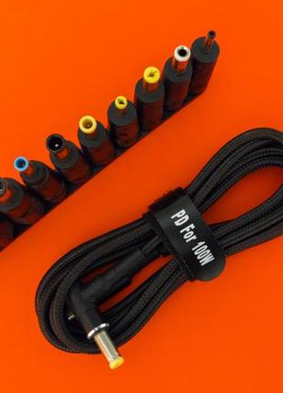 Кабель type-с на dc для зарядки ноутбука от повербанка pd 100w dell hp asus lenovo acer