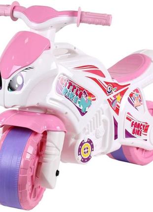 Мотоцикл-толокар technok toys розово-белый 5798