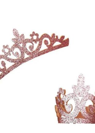 Заготовка корона-ажур-размер 45*120 мм, цвет-розовый, ш, рожевий
