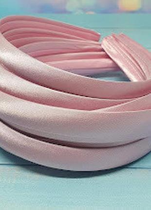 Обруч-пластик (тканина-атлас) 1,5 см, колір-рожевий, шт, рожевий