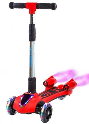 Триколісний самокат для дітей зі світними колесами та парогенератором, вимогливий самокат надовго1 фото