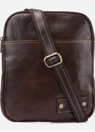 Мужская кожаная сумка коричневая итальянская сумка мужская мужская сумка через плечо из натуральной кожи