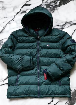 -50% $ xxl 52 tommy hilfiger пуховик куртка парку зелена зелена зимова ххл хілфігер