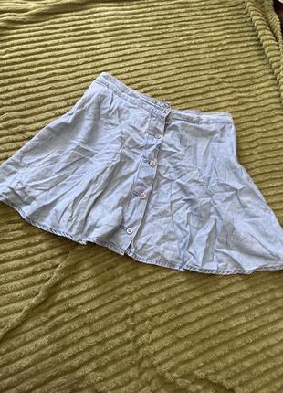 Легкая мини джинсовая юбка