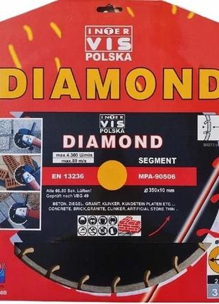 Диск алмазний відрізний  diamond  vis polska 350 х25.4мм для плитки ,каменю,бруківка1 фото