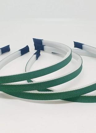 Обруч с репсовой лентой-пластик 0,7 см, зеленый, шт., зелений