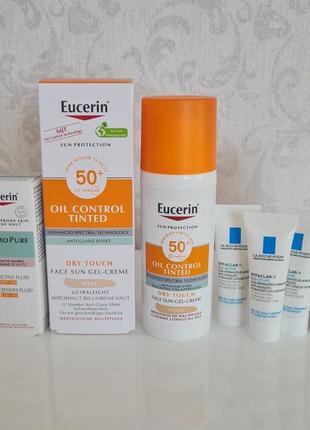 Сонцезахисний гель-крем з тонуючим ефектом для проблемної шкіри обличчя eucerin oil control spf 50+