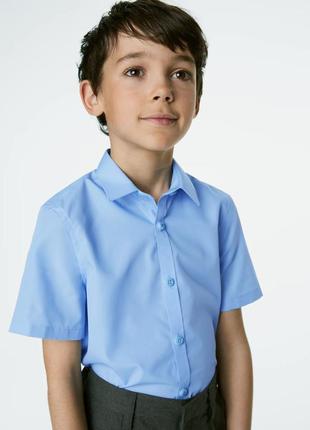 Школьная рубашка m&s для мальчика 7-8 лет, 128 см