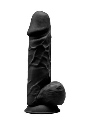 Фалоїмітатор silexd norman black (model 4 size 8.5in), двошаровий, силікон + silexpan, діаметр 5 см