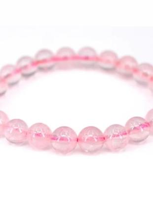 Браслет из натурального камня pink quartz 18 см