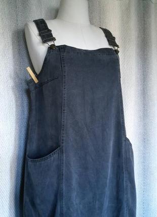100% котон жіночий довгий джинсовий сарафан комбінезон з спідницею натуральна котонова сукня плаття