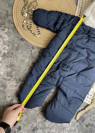 1+1=3 🧸 комбинезон matalan 0-3 56-62 демисезонный с ушками синий белый для мальчика8 фото
