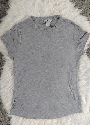 Жіноча сіра базова футболка в обтяг, топ з віскози колір сірий з люрексом, розмір м