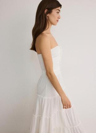 Новая многоярусная белая юбка