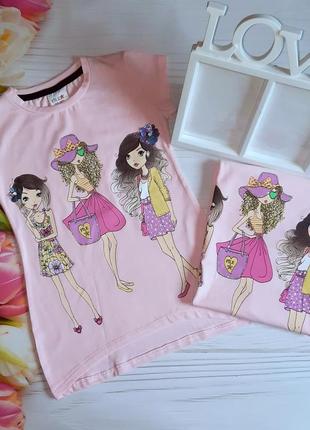 Летняя розовая футболка куколки