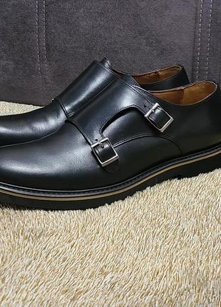 Шкіряні чоловічі туфлі від люксового швейцарського бренда navyboot. як нові!