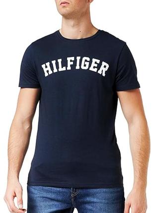 Базовая качественная натуральная мужская футболка tommy hilfiger хлопковая мужская  футболка темно-синяя