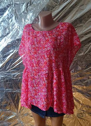 Распродажа по 50!🥰 шикарная блузка женская блуза с цветами ххл
