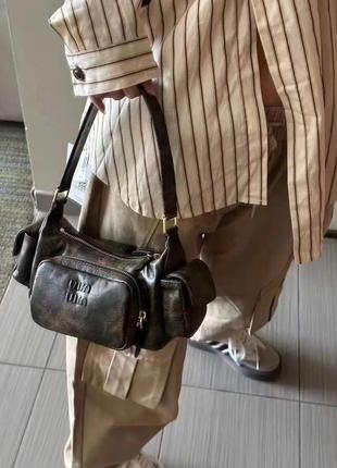Кожаная сумка miu miu новая коллекция 2024