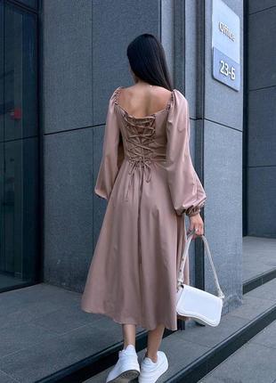 Сукня на затяжках , що підійде на будь яку фігуру, корсетна сукня міді💘8 фото