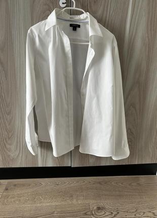 Land&amp;s end люксовая белоснежная рубашка блузка 42-44