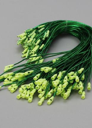 Веревка для новогодних игрушек на елку 14027 100 шт/уп 20 см зеленая