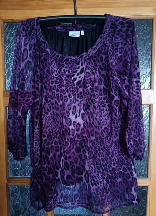 Isolde
очень красивая женская блузка под шифон с длинным рукавом.
 цвет фиолетовый.
состав: 100%полиэстер.
б/у в очень хорошем состоянии.