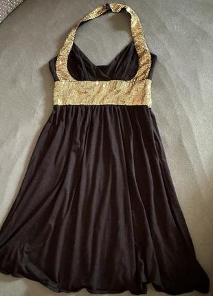Сукня плаття мини миди міні випускне вечірнє горне з золотими паєтками