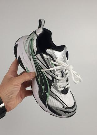 Мужские кроссовки puma morphic base white green grey black