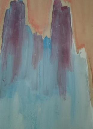 Пейзаж орлинные горы. кавказ 1965г. художник иван барчук (1909-1987) гуашь