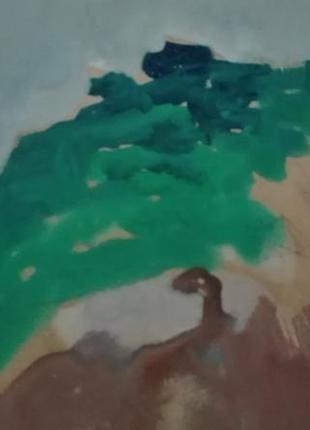 Пейзаж орлинные горы. кавказ 1965г. художник иван барчук (1909-1987) гуашь