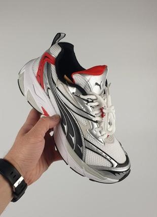 Мужские кроссовки puma morphic base white grey black red