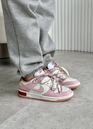 Кожаные кроссовки nike sb dunk low pink